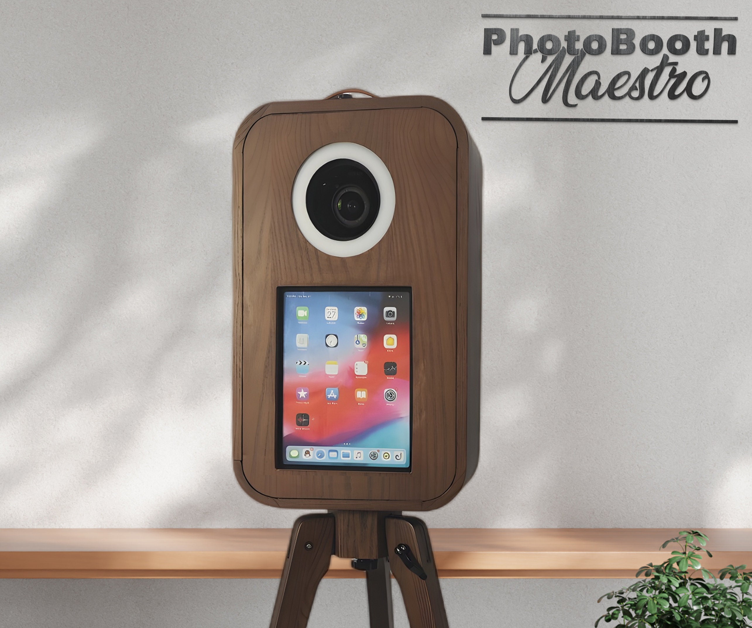 Prim-plan cu ring light-ul si iPad-ul montat in cabina