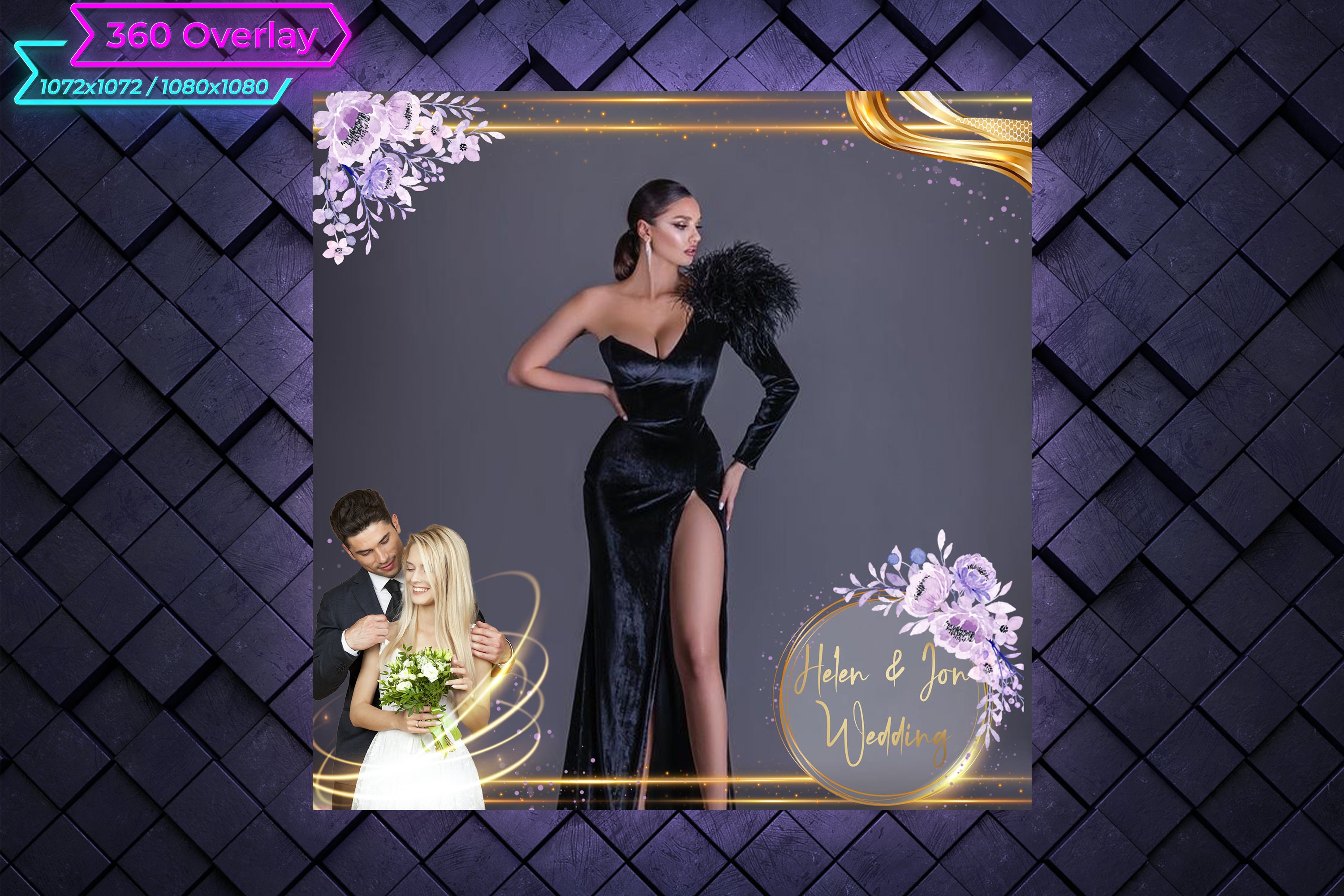 Overlay prezentat in formatele 1072x1072 si 1080x1080