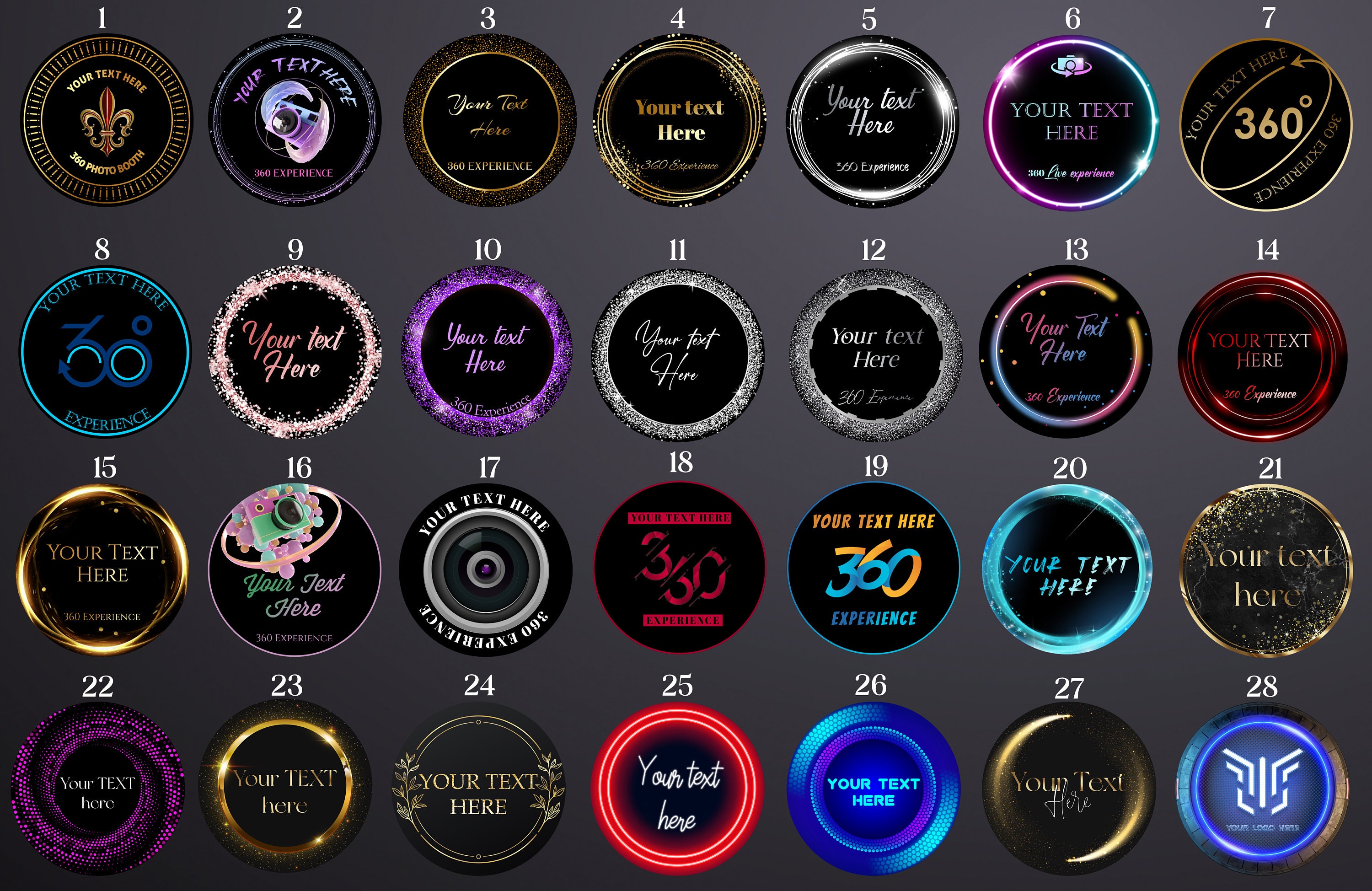 Douazeci si opt de modele de sticker disponibile pentru personalizare